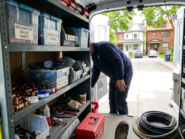 Stocked truck with valve parts and test gear